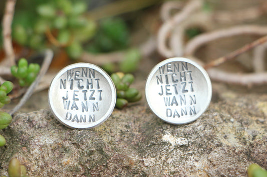 Ohrstecker "Wenn nicht jetzt, wann dann" Silber punziert