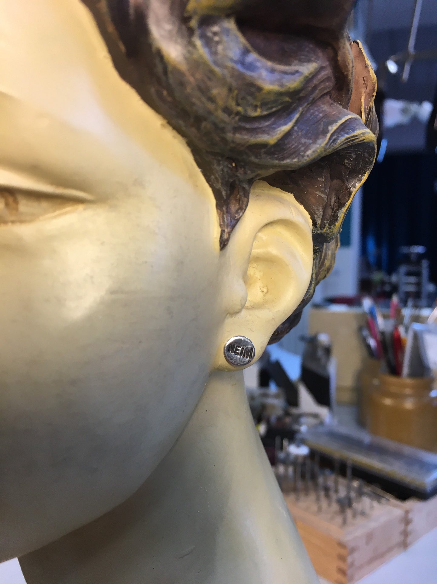 Statement Ohrstecker JA! NEIN! Silber Handarbeit
