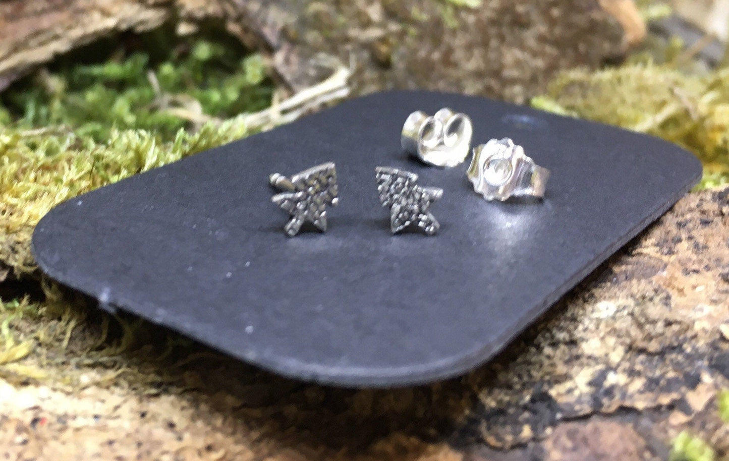 Baum Ohrstecker Silber Handarbeit