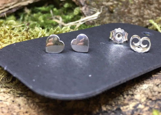 Ohrstecker Herz Silber Handarbeit