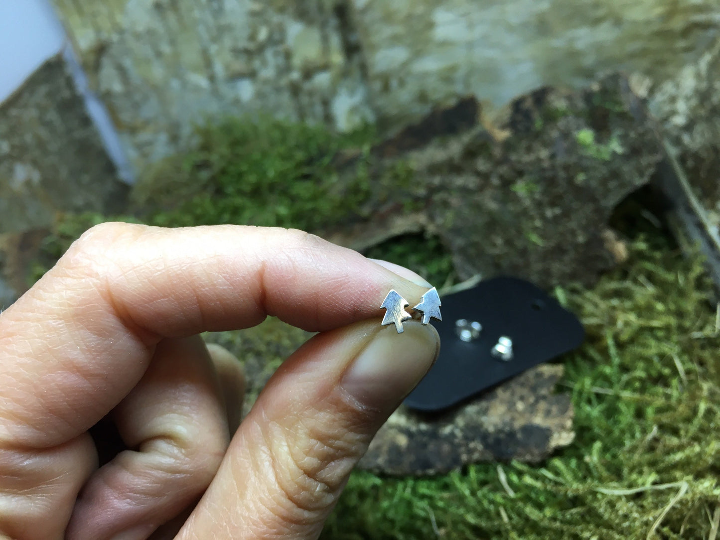 Zauberwald Ohrstecker Silber Handarbeit