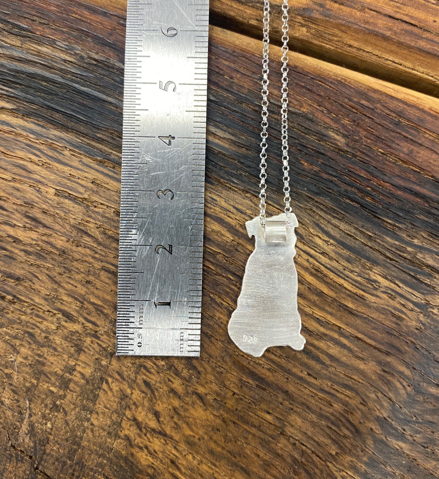 Silberkette mit Unikatanhänger Hund „Bulldogge“