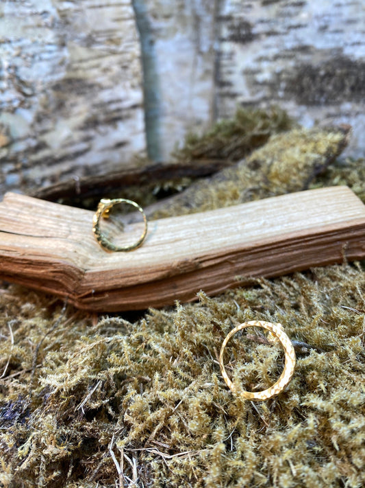 Runde Ohrstecker Silber vergoldet Luna Mondphase