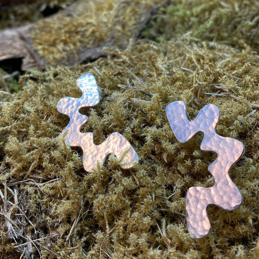 Silber Ohrstecker Halbkreis Organisch Flow