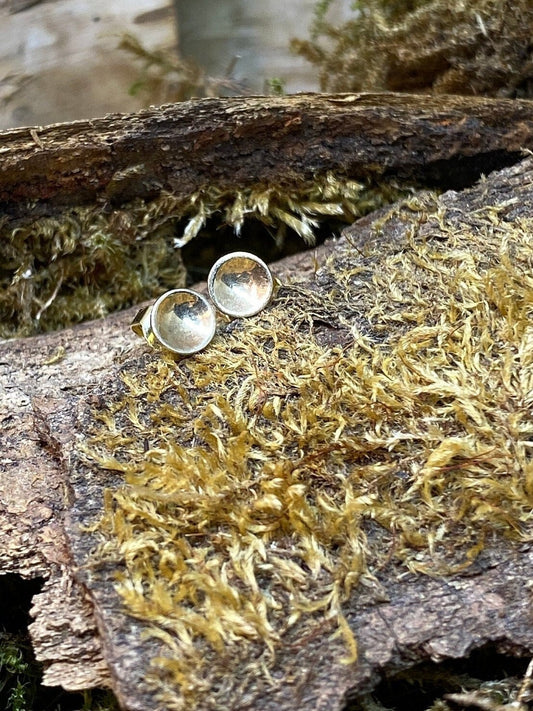 Runde 585er Gold Ohrstecker Gewölbt