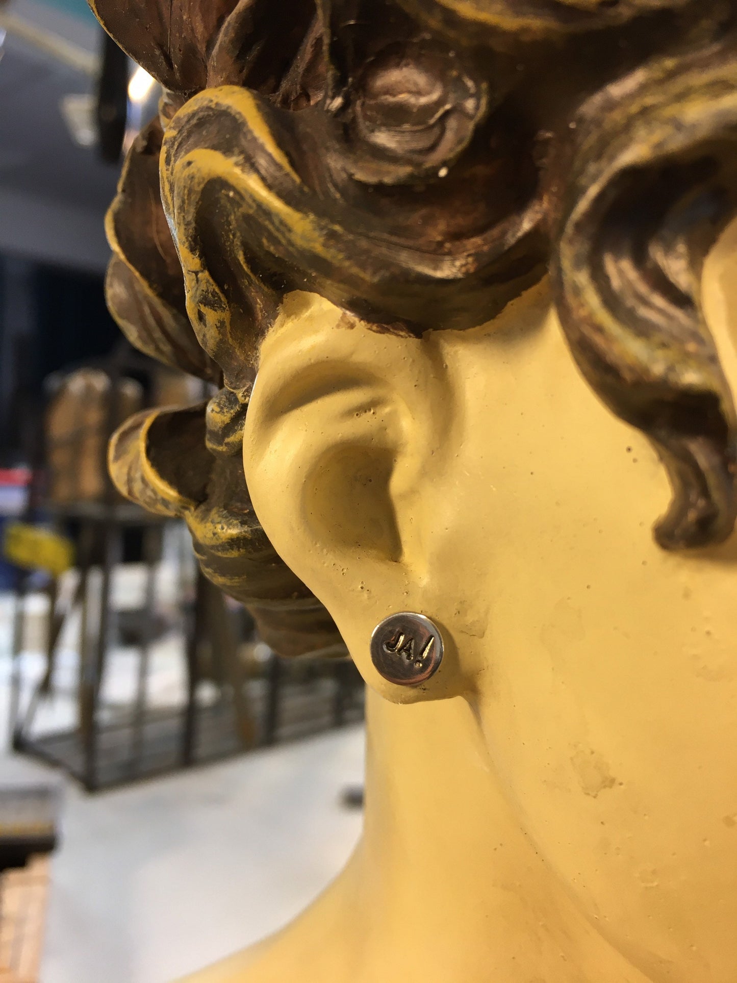 Statement Ohrstecker JA! NEIN! Silber Handarbeit