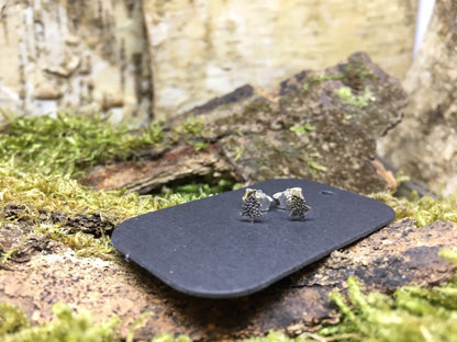Baum Ohrstecker Silber Handarbeit