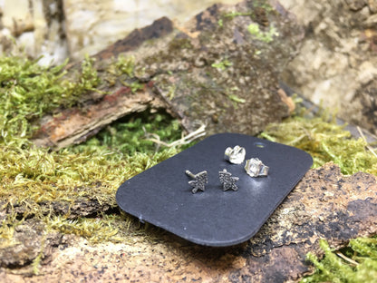 Baum Ohrstecker Silber Handarbeit