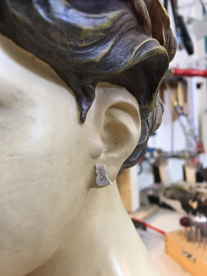 Katze Ohrstecker Silber Handarbeit