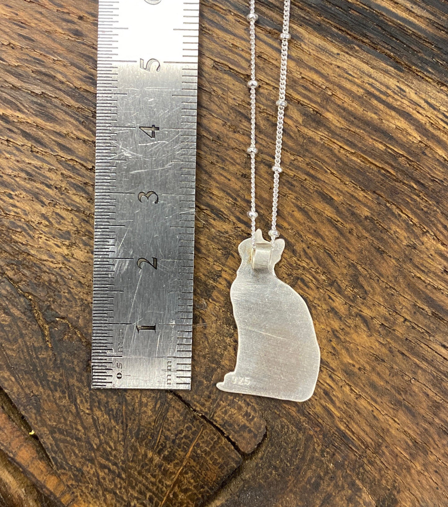 Silberkette mit Unikatanhänger „Katze/Kater“