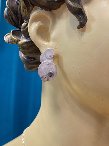 Bewegliche Ohrstecker Silber mit Emaille
